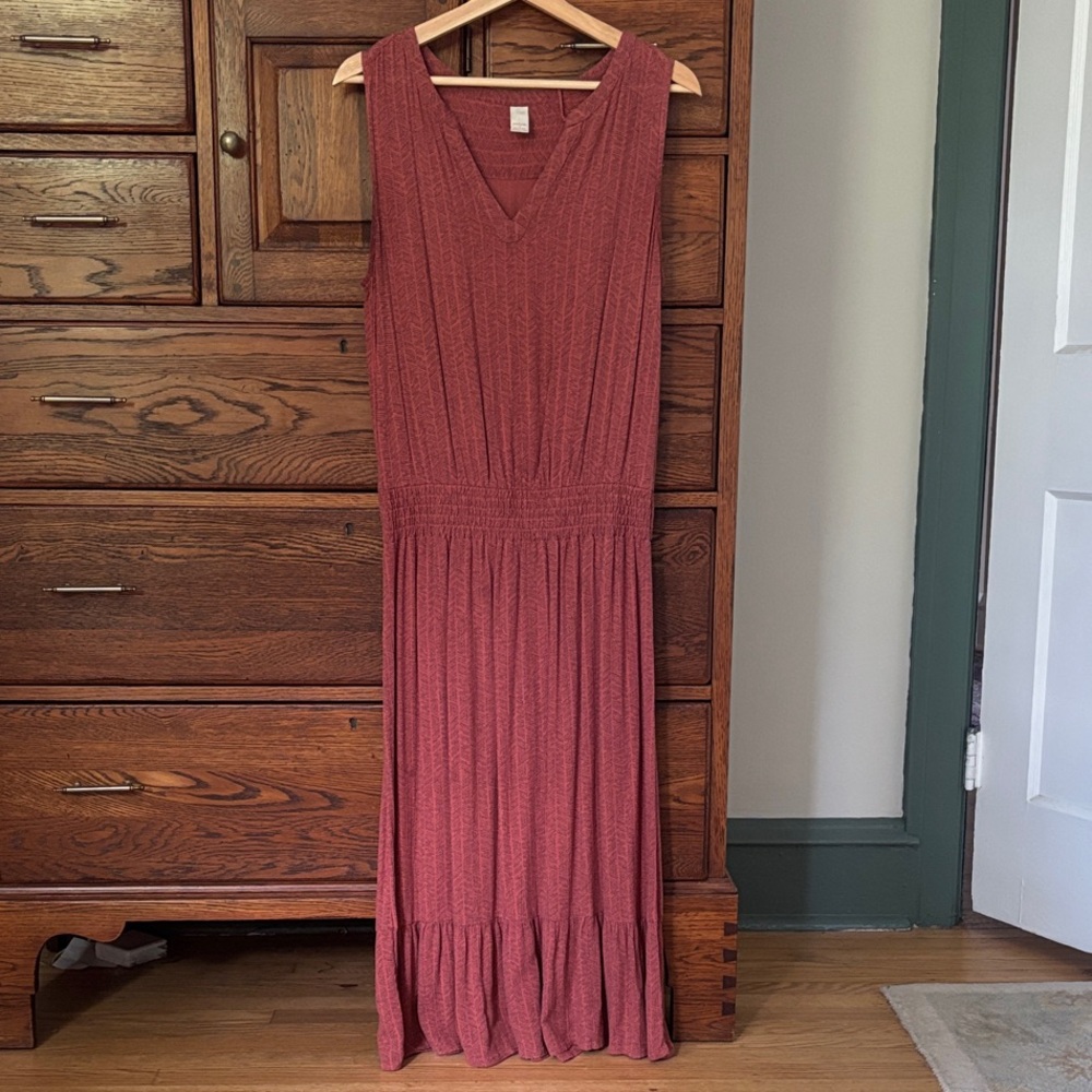 Prana Sleeveless Maxi Dress in Rust